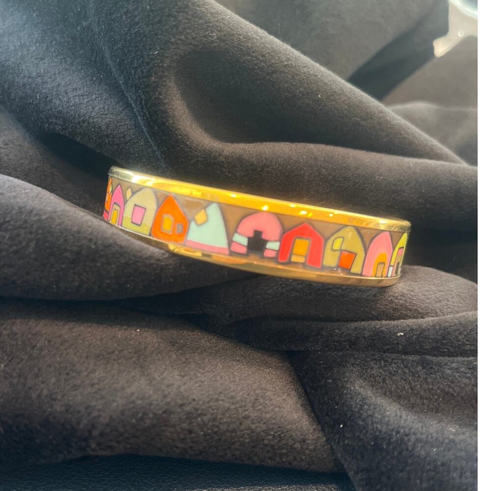 NEW Frey Wille 24 Kt Bordered Bangle Miss -Hommage à Hundertwasser Street Rivers - Picture 6 of 9